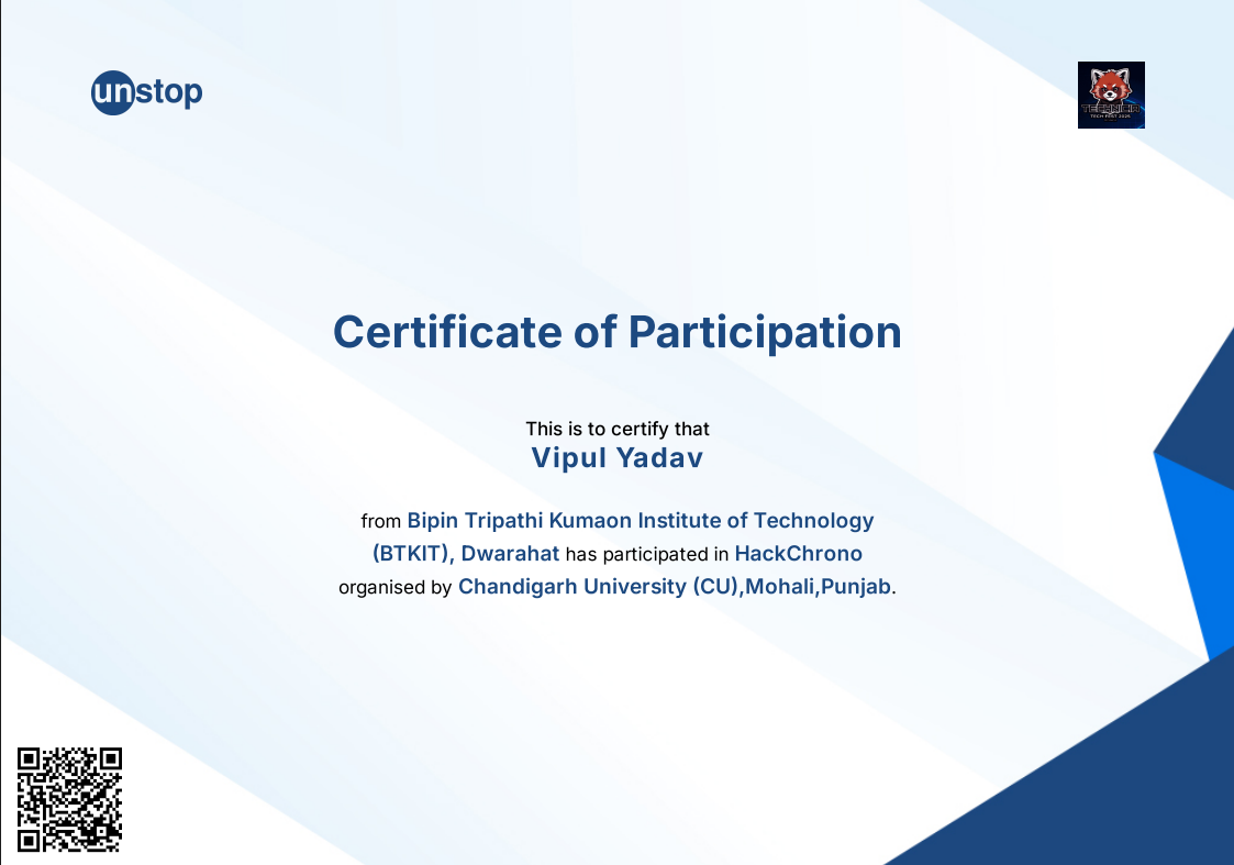 HackChrono Certificate